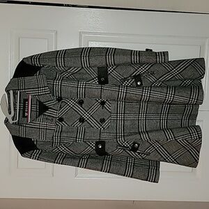 Guess Houndstooth Pea Coat